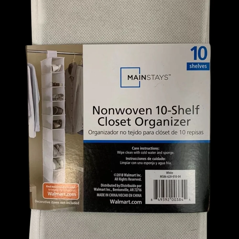 Mainstays White 10-Shelf Closet Organizer